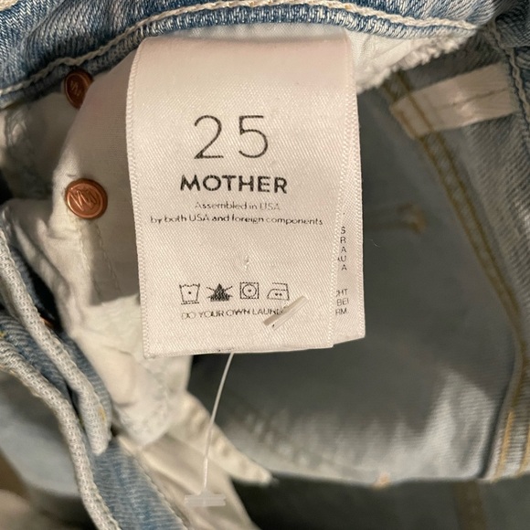 Mother Superior insider crop step fray racer stripe denim size 25 - Picture 5 of 8